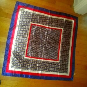 Blue and Red Geometric Scarf